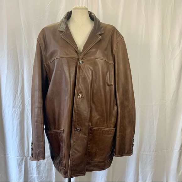 Y2K Brown Danier Leather Jacket - Picture 1 of 15